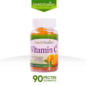 Health Fusion Vitamin C Gummy 100-vitamin-c Immunity Boost | 90 Pectin Gummies | Halal Vegan Gluten-Free | Kids & Adults
