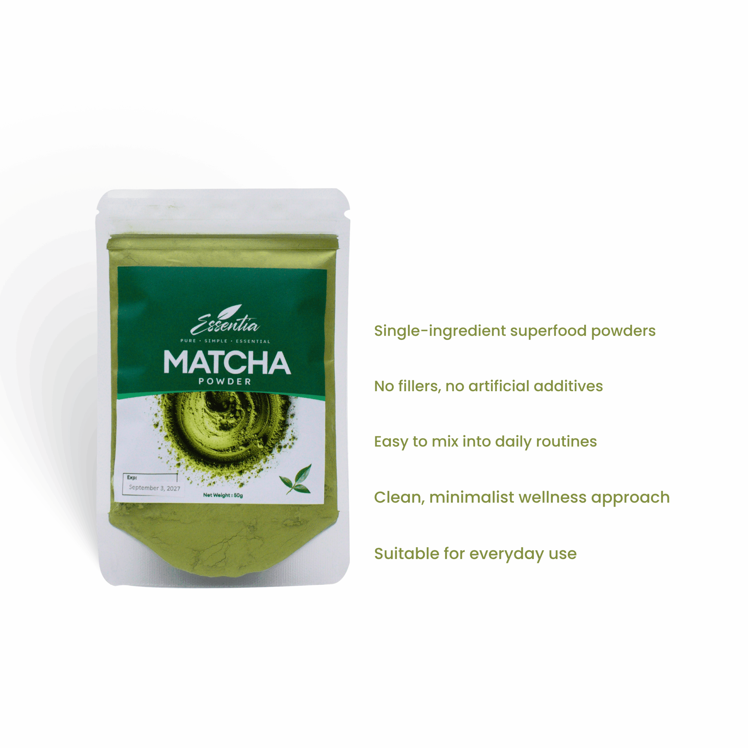 Essentia Matcha Powder 50g - Image 4