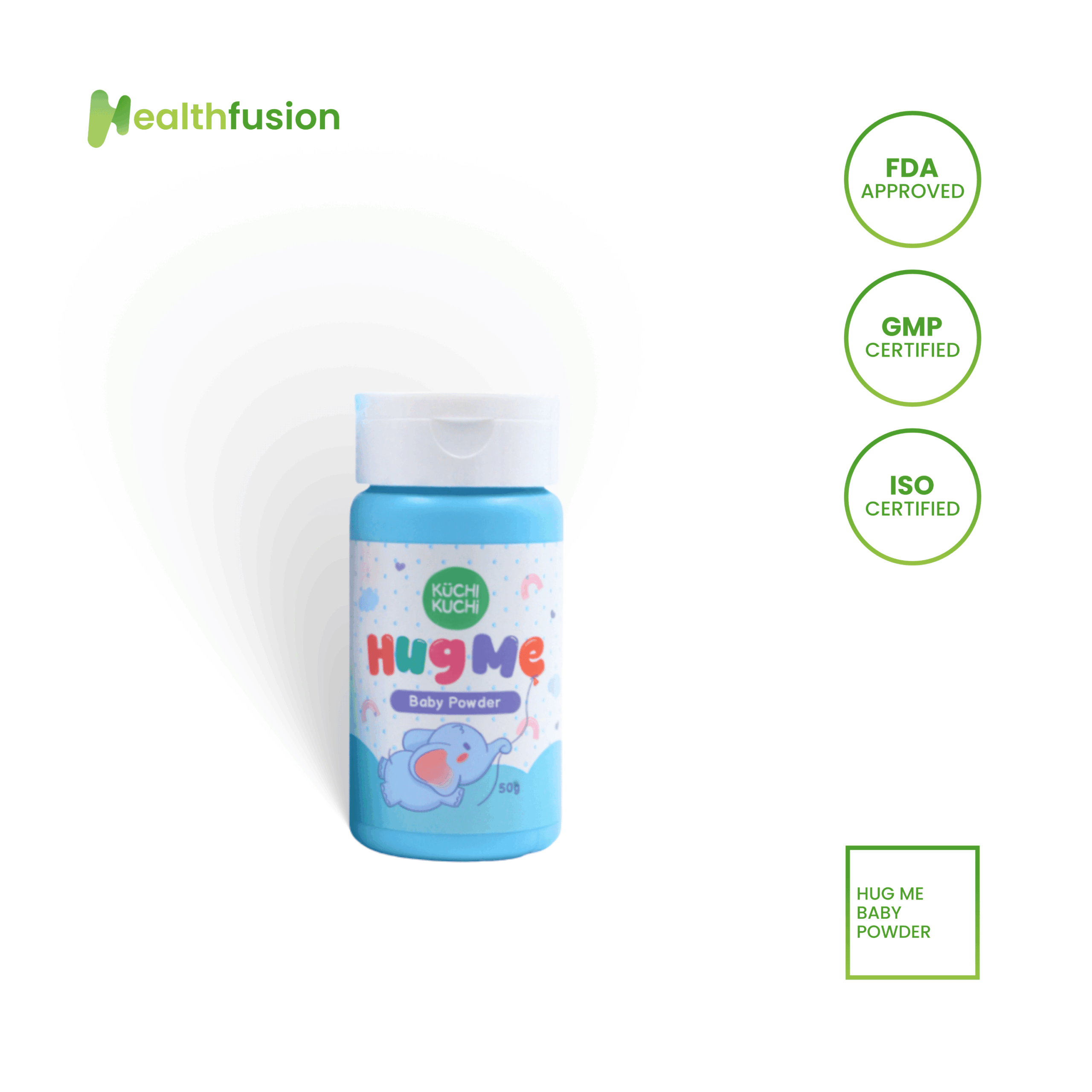 Kuchi Kuchi HugMe baby powder, 50g bottle.
