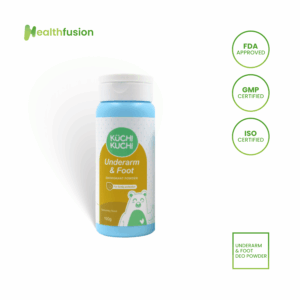 Kuchi Kuchi Underarm & Foot deodorant powder, 100g bottle.